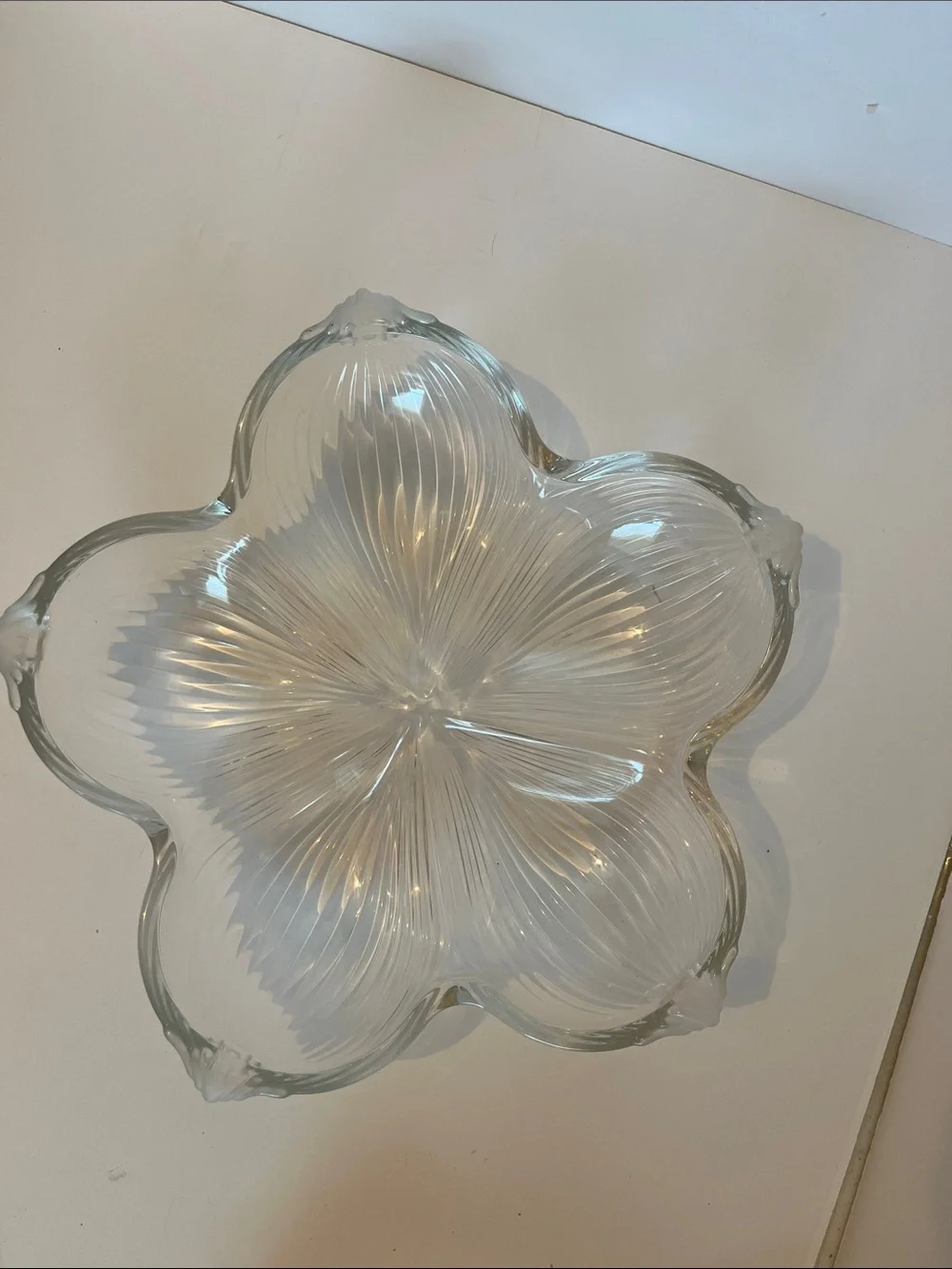 Mikasa Vintage  Floral Ribbed Glass Serving Platter